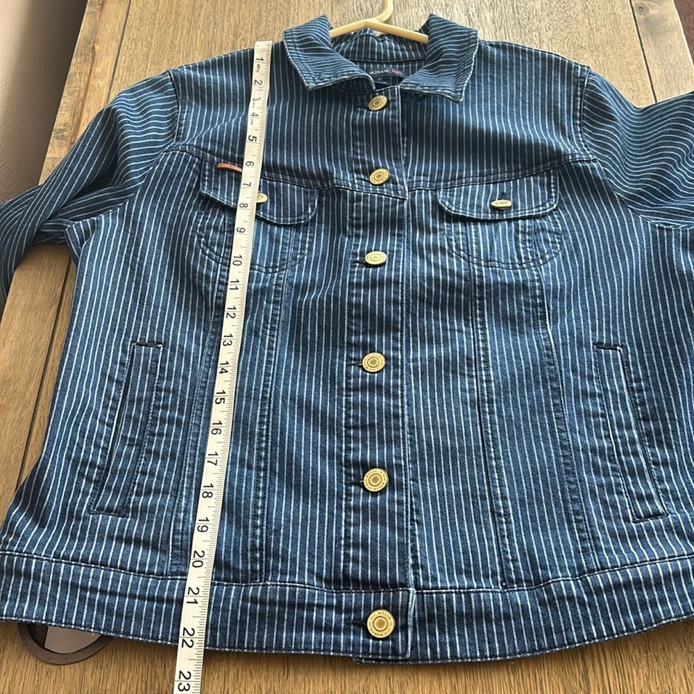 Vintage 90’s Isaac Mizrahi Tailored Denim Striped Women’s Jacket. Size 12. - Picture 8 of 8